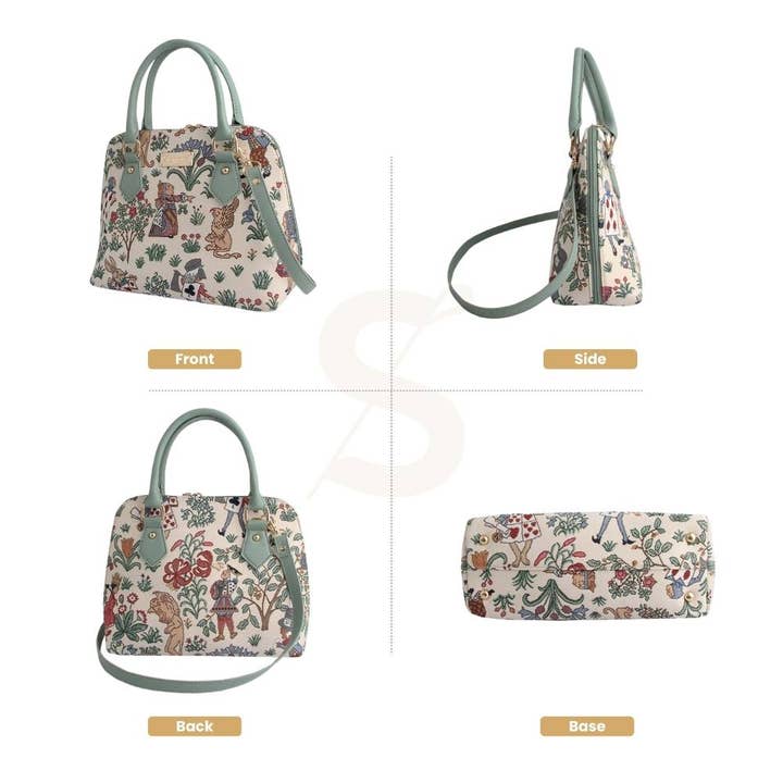 SignareArt - Vente Sac à main avec poignée sur le dessus – femme - CONV-ALICE | Sac à main convertible avec poignée supérieure Charles Voysey Alice au pays des merveilles5