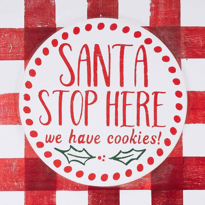 Santa Stop Here Topper- Christmas Décor for wholesale by Glory Haus