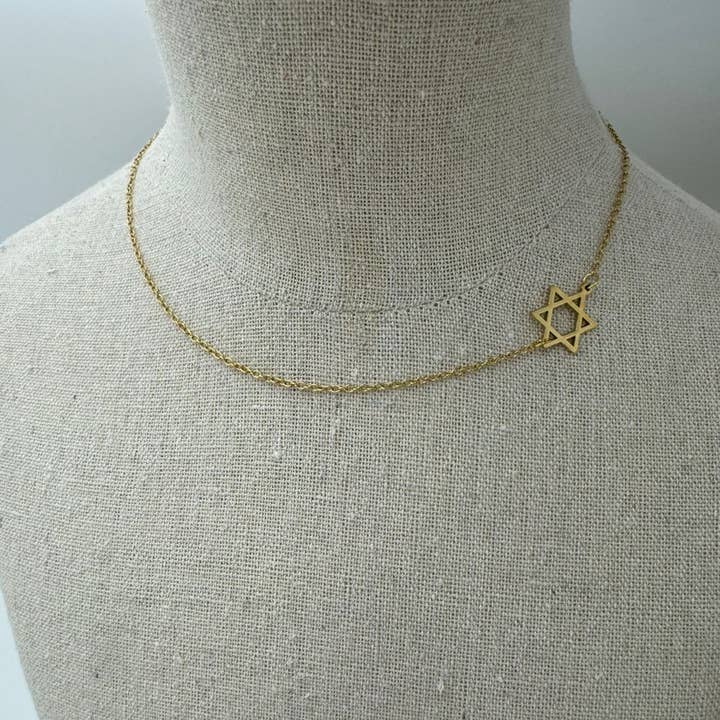 Koch La Ni Jewelry - Wholesale Pendant/Charm Necklace - Sideways Star of David Necklace in 18k Gold Filled