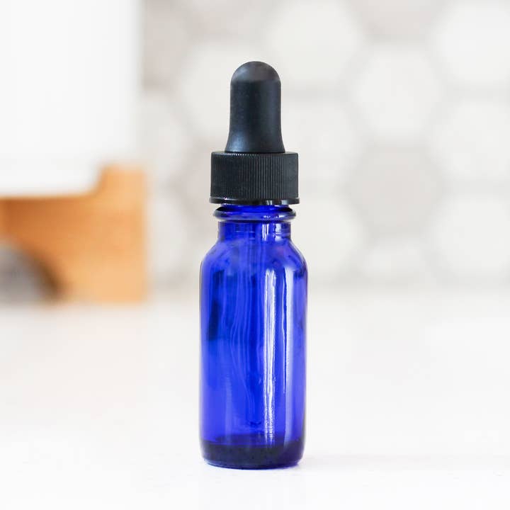 15ml Empty Blue Glass Dropper Bottle for wholesale by Matrix Aromatherapy