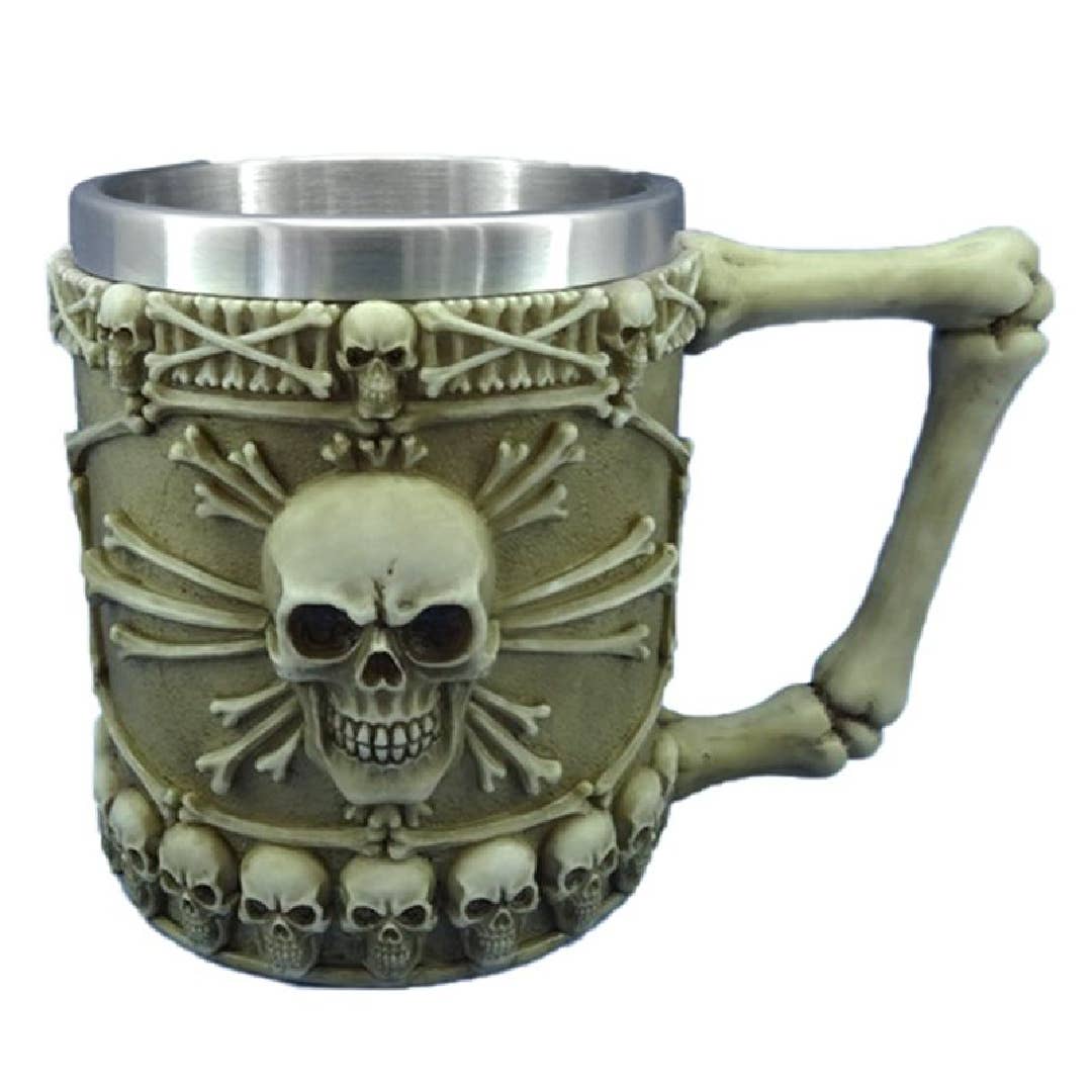 Crystal Magick Wholesale Ltd - Wholesale Beer Glass/Mug - Skull and Bones Tankard0