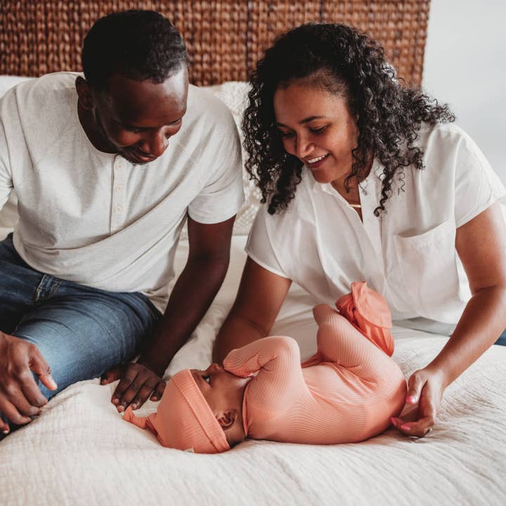 Blushing Pink Bamboo Baby Gown 2 Piece Set for wholesale on Faire9