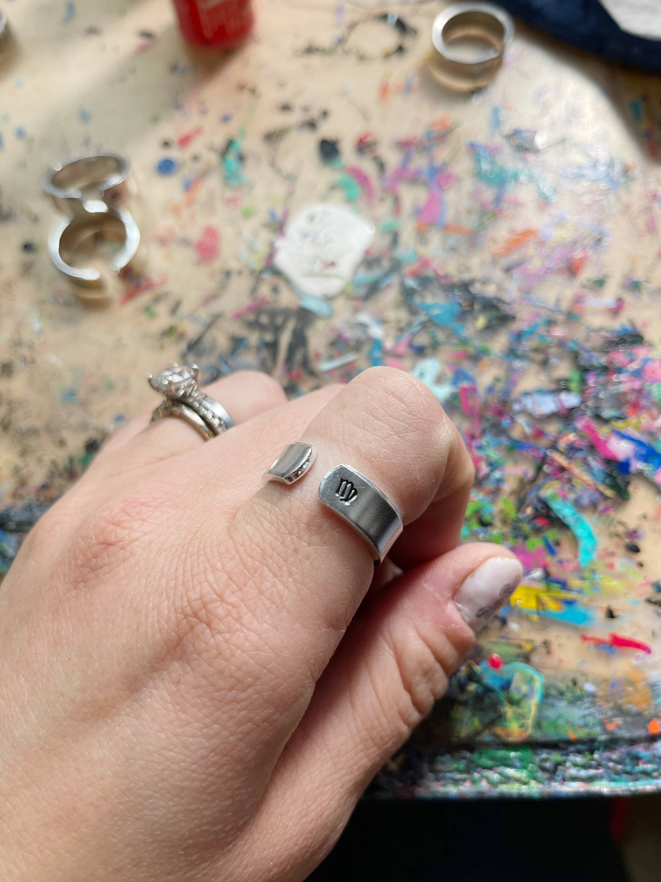 Team Neville - Wholesale Band/Stacked Ring - Hidden Swear Word Adjustable Aluminum Metal Stamped Ring // Creep Jerk Slut Offensive Profanity Bitch5