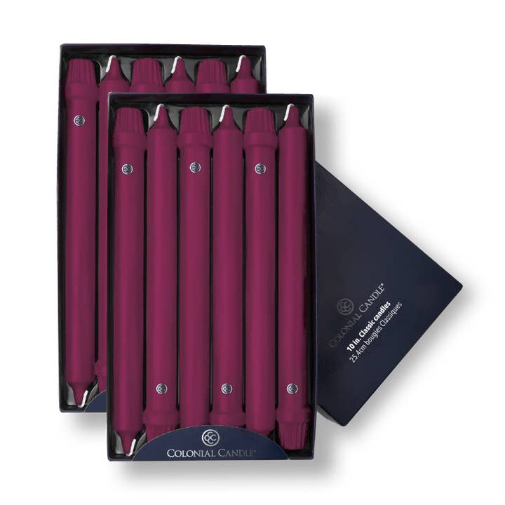 Mulberry Unscented Classic Taper Colonial Candle, 10 in for wholesale by MVP Group International INC