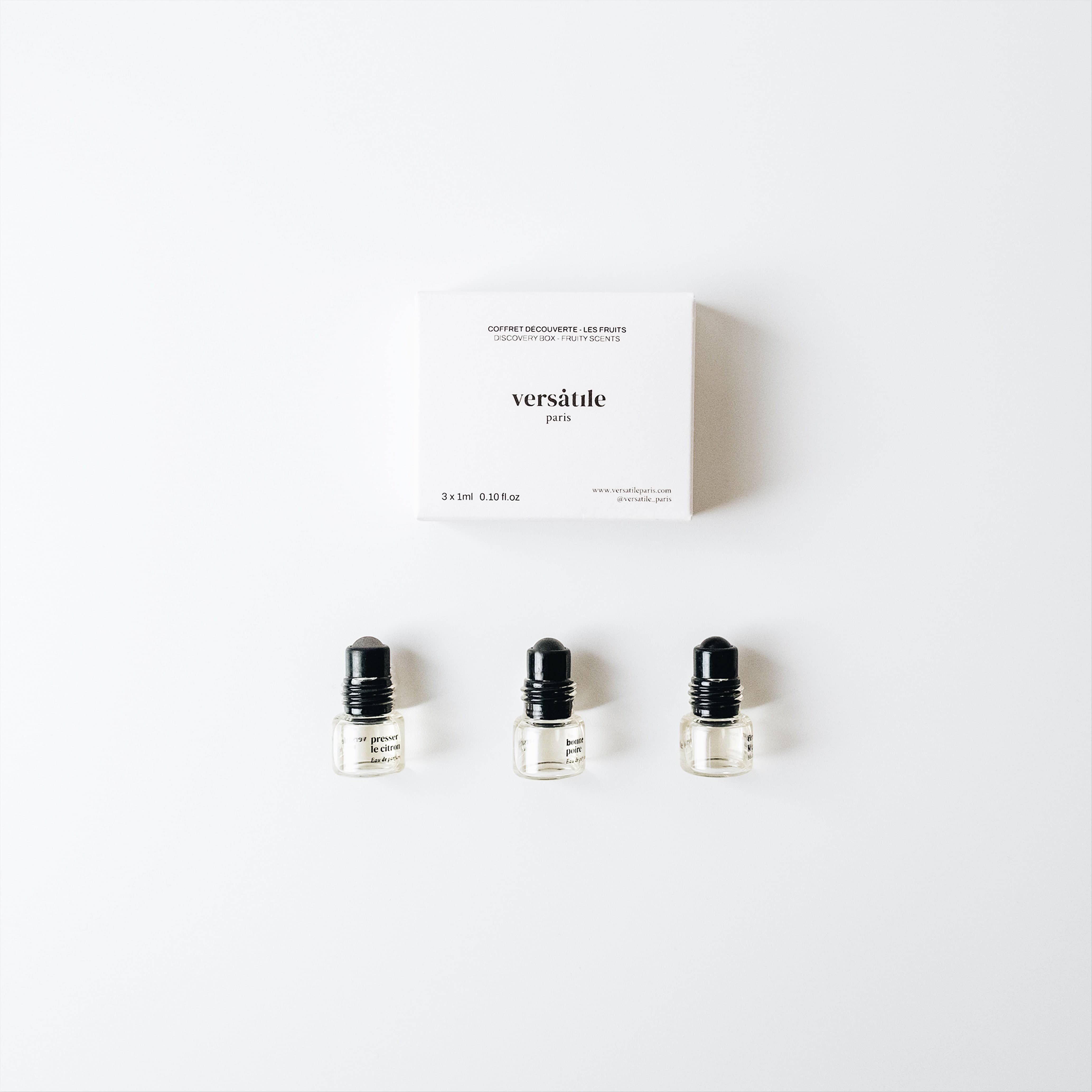 VERSATILE PARIS – Engroshandel Parfumesæt – Opdagelsessæt med 3 prøveflasker af eau de parfum1