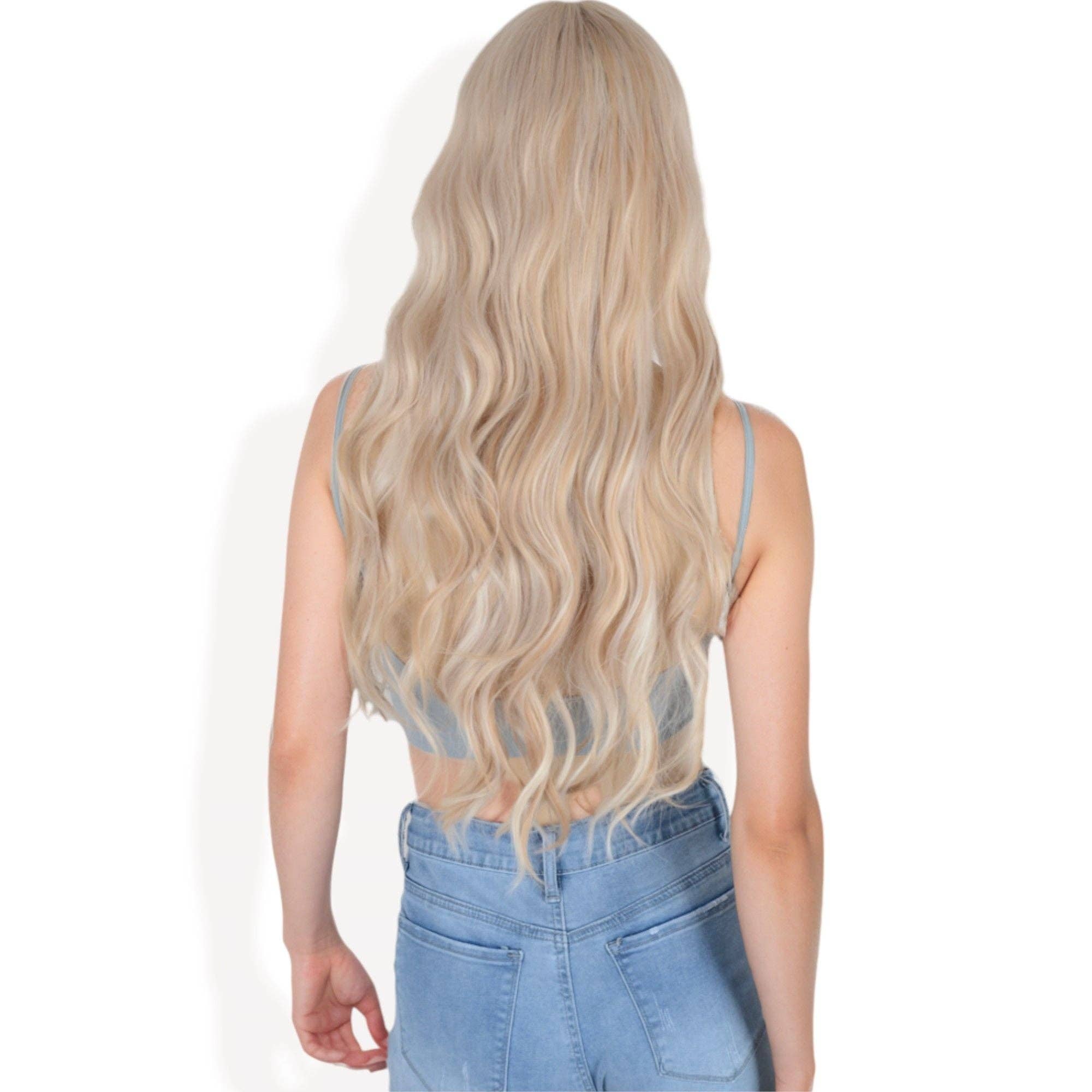 AK Brand - Wholesale Wig/Hair Piece - Long White Blonde Synthetic Wig with Bangs3