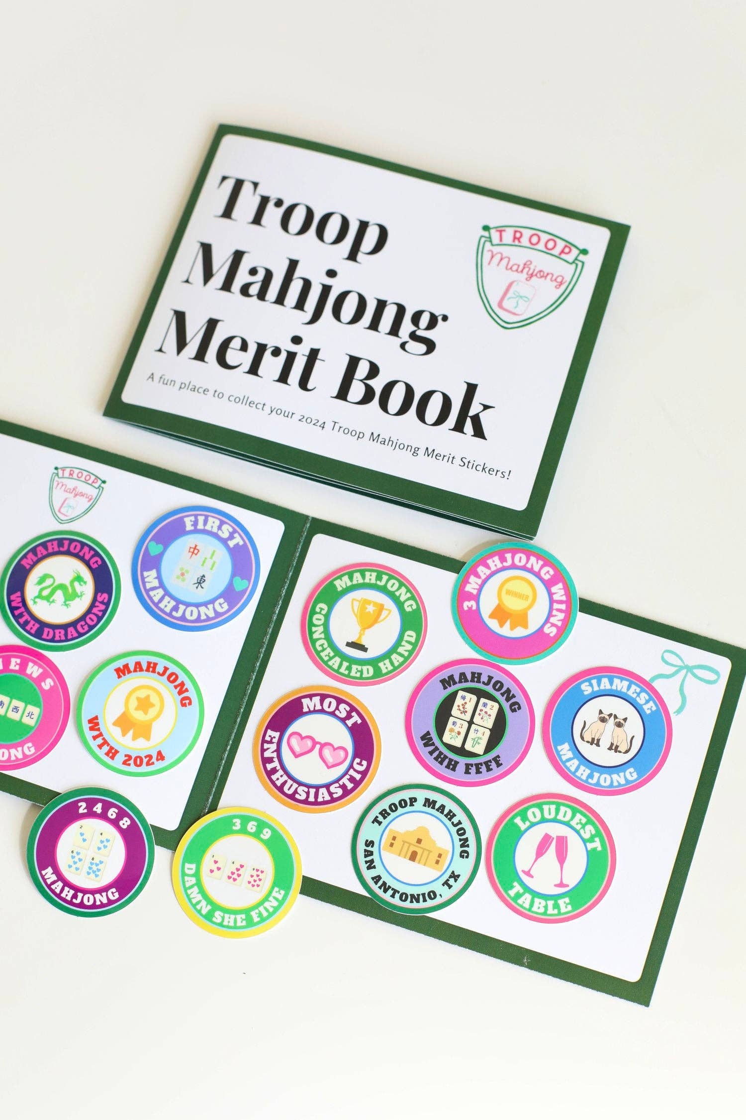 Stylin Brunette & Troop Mahjong – Engroshandel Klistermærke – Trop Mahjong Fortjenestekort (Sælges i sæt af 4)1