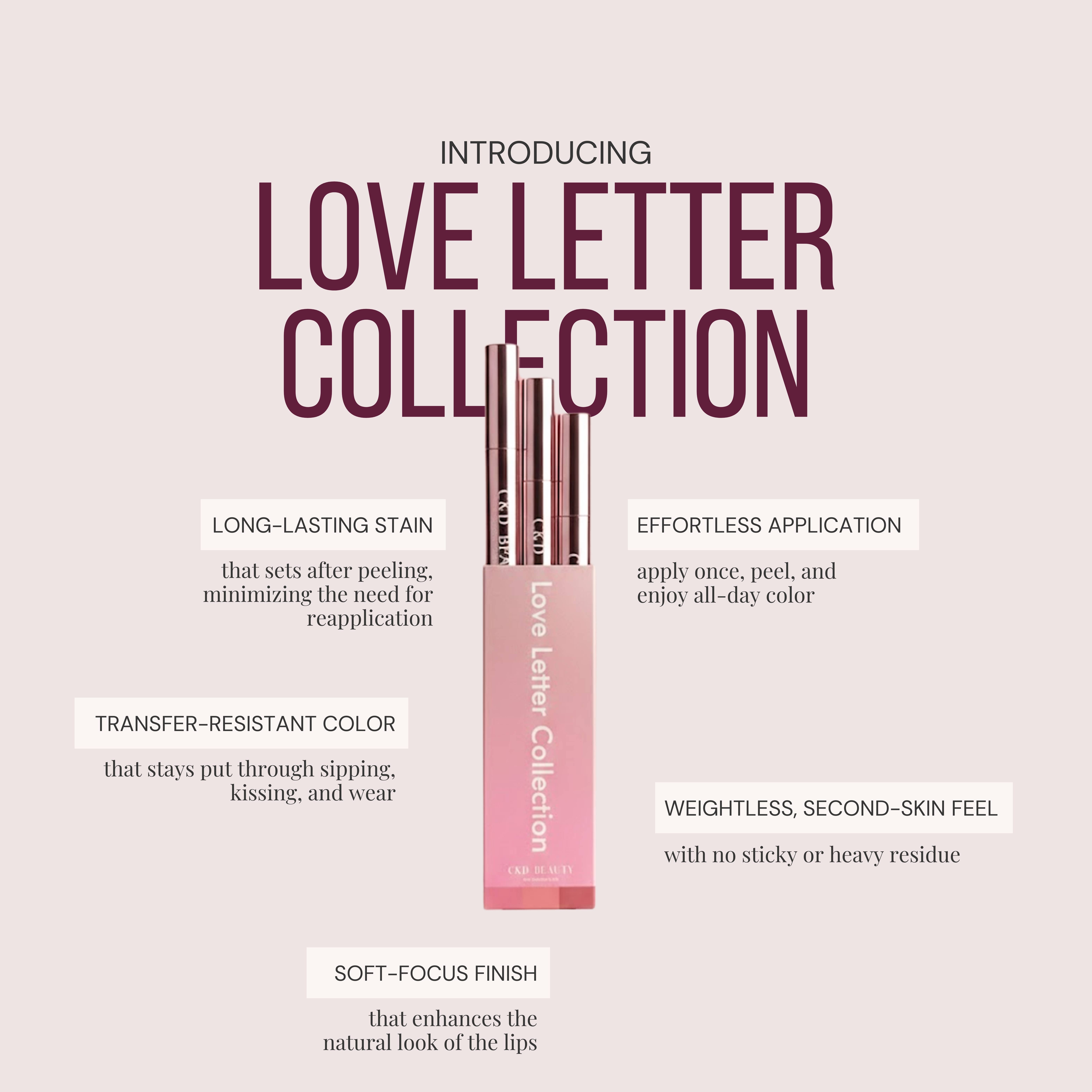 C & D Beauty LLC. - Wholesale Lip Stain/Dye/Tint - Peel-Off Lip Stain - The Love Letter Collection4