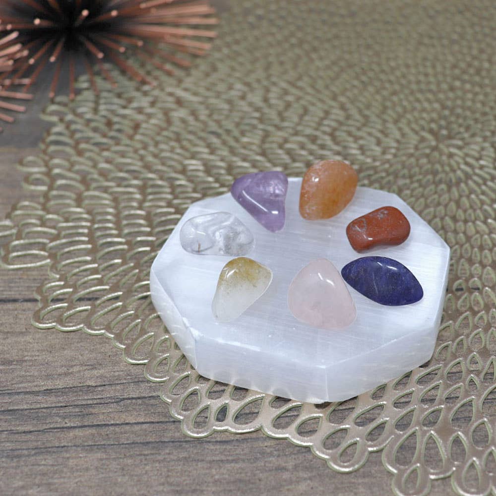 Natures Artifacts Inc - Wholesale Crystal Charging Plate - Selenite Hexagon Crystal Charging Plate | Moroccan Selenite7