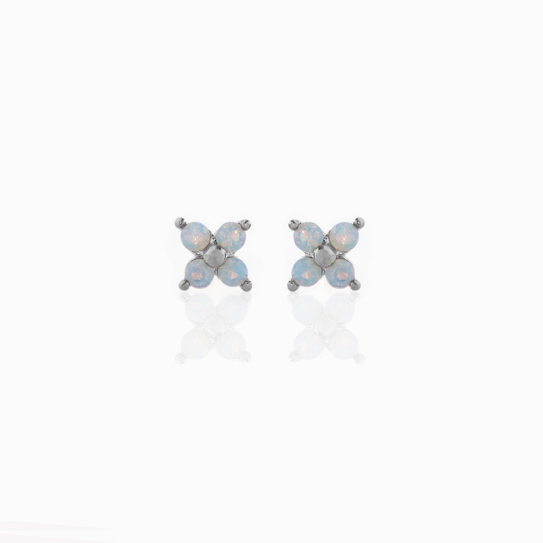 Girls Crew - Wholesale Stud/Post Earrings - Teeny Tiny Blue Blossom Studs4