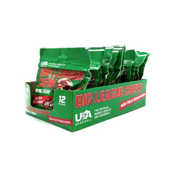 Grandpa Joe's Candy Shop - Wholesale Chewing Gum - Big League Chew Wild Pitch Watermelon Gum, 12ct Pouches