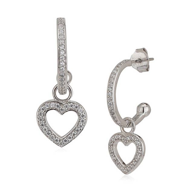 Boucles d'oreilles demi-créoles Créoles cœur ouvert pour la vente par Vanbelle