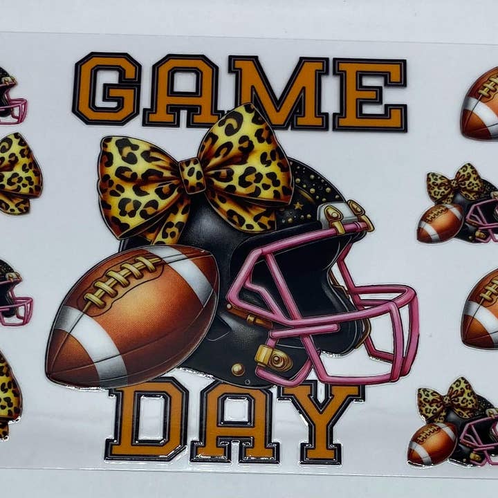 ASAP Craft Supplies - Wholesale Sublimation Transfer - Game Day UV DTF 16oz cup wrap - double sided - Permanent Decal - Ready to apply1