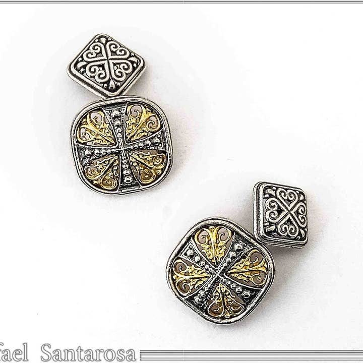byzantine cufflinks sterling oxidized silver for wholesale by RAFAEL SANTAROSA