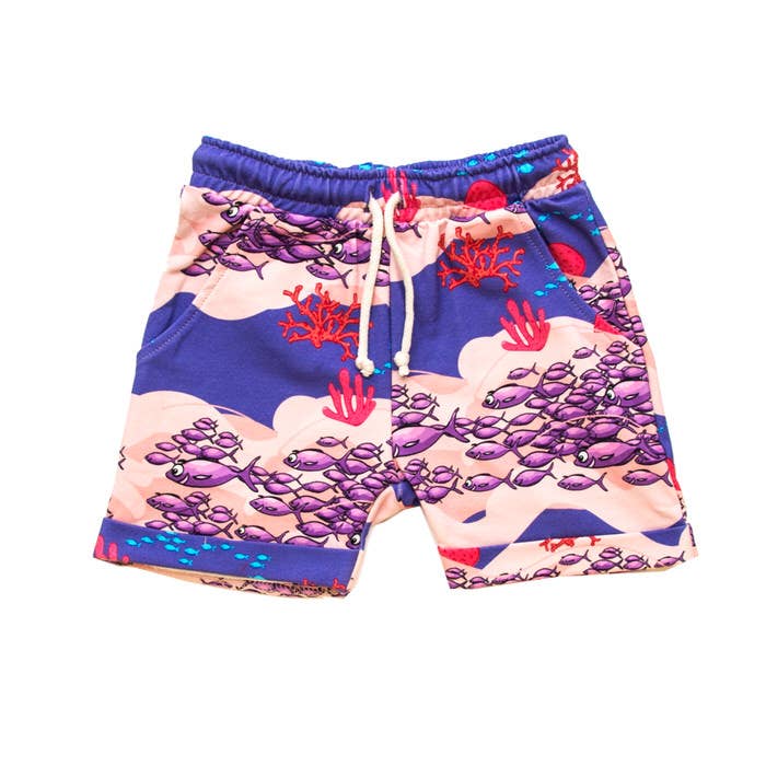 Shorts Escola de peixe por atacado de Mullido