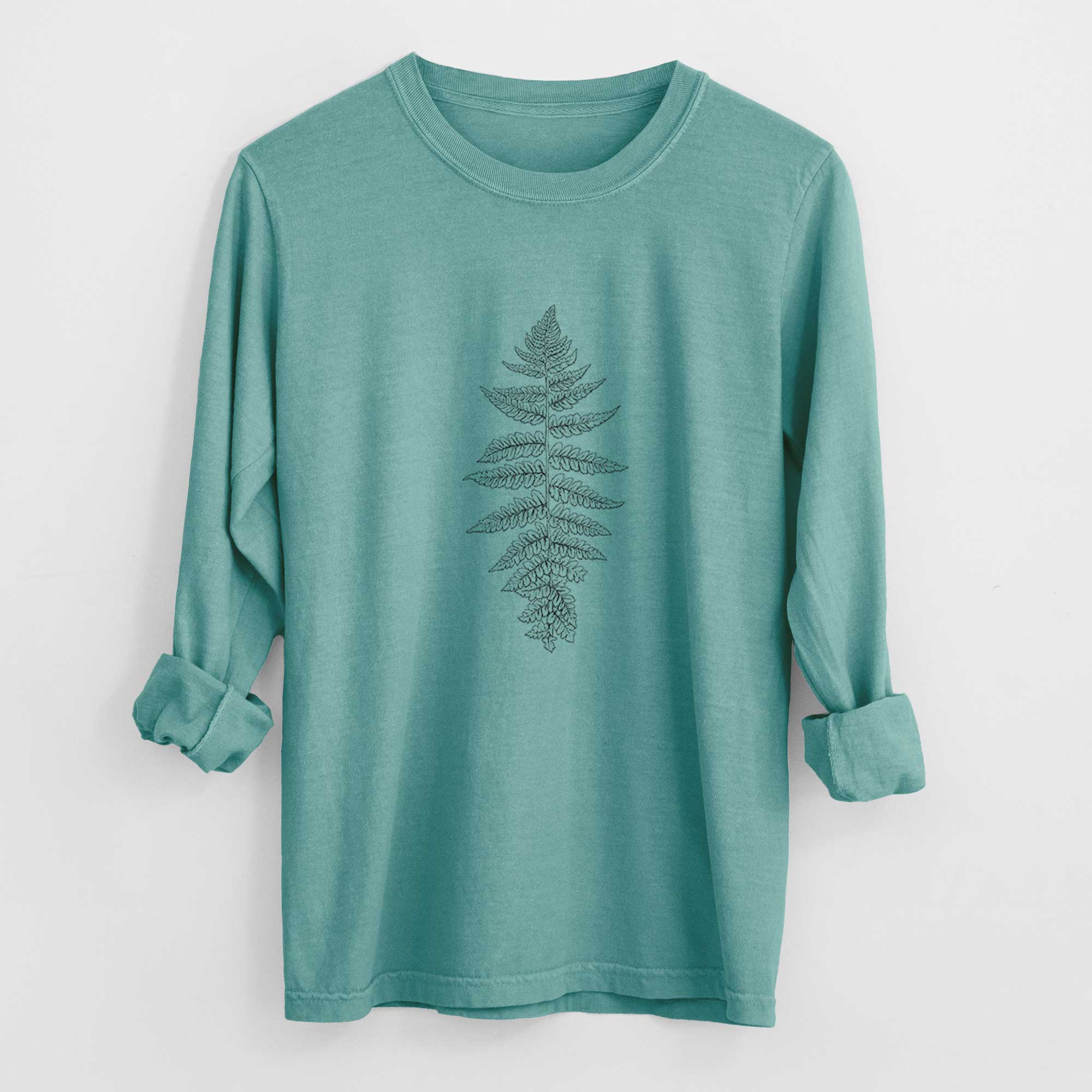 Because Tees - Wholesale Screen Printed T-Shirt - Unisex - Athyrium filix femina - Lady Fern - Heavyweight 100% Cotton Long Sleeve1