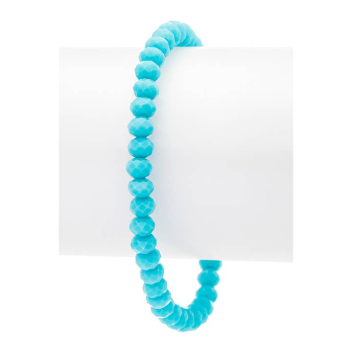 Initial B Turquoise Charm Stretch Bracelet for wholesale on Faire