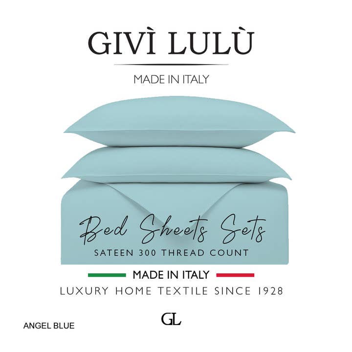 Solid 300 Thread Count - angel blue - Duvet Cover Set per la vendita all'ingrosso da parte di Givì Lulù by Vittorio Ursini & Son
