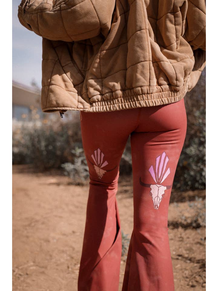 Teeki Boutique + WithLove USA Made ~ Wholesale - Wholesale Pants - Women's - Buffalo Princess Rust Long Bell Bottom