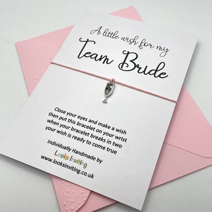 Looks Inviting - Wholesale Charm/Dangle Bracelet - Team Bride Wish Bracelet Gift. Hen Party Favour Gifts.1