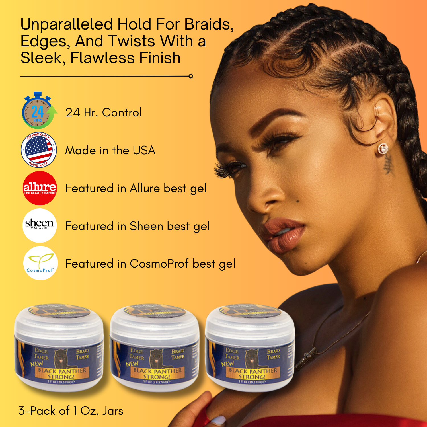 blackpantherstrong - Wholesale Hair Styling Gel/Mousse - Black Panther Edge Control 8 oz3