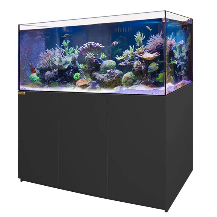 Acquario per barriera corallina da 185 galloni in vetro ultra trasparente con filtro integrato tutto nero. per la vendita all'ingrosso da parte di AQUA DREAM