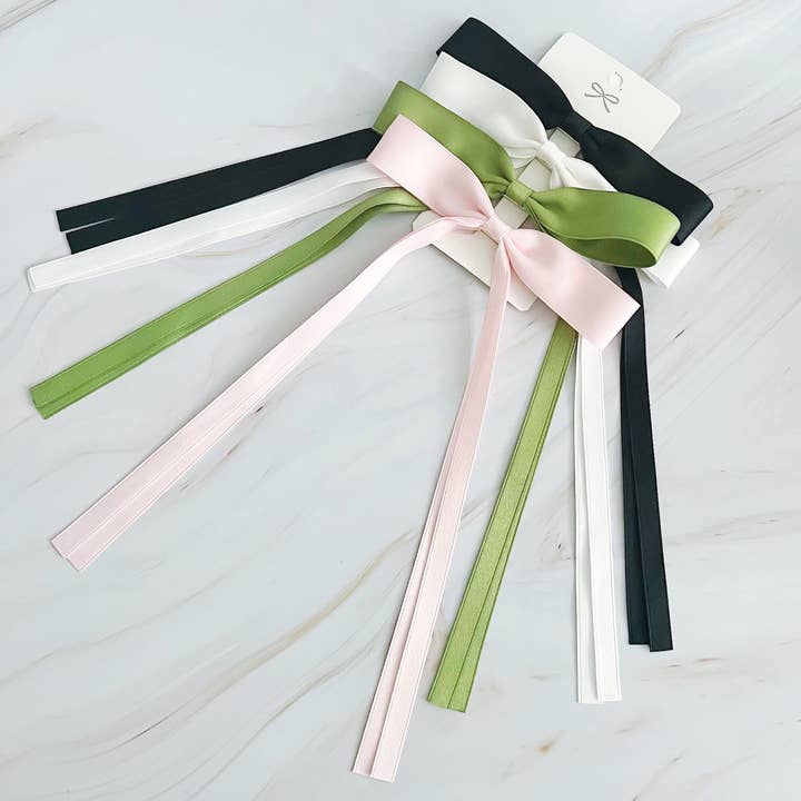 Ellison+Young - Wholesale Hair Clip - Women's - Ballerina Slim Bow Hair Clip Set Of 4