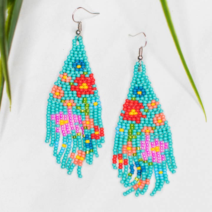 Lucia's Imports - Wholesale Dangle Earrings - Flower Fringe Earrings