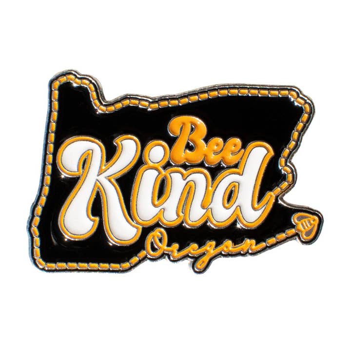 Oregon Bee Kind Save the Bees Oregon | Enamel Lapel Pin for wholesale by Little Bay Root