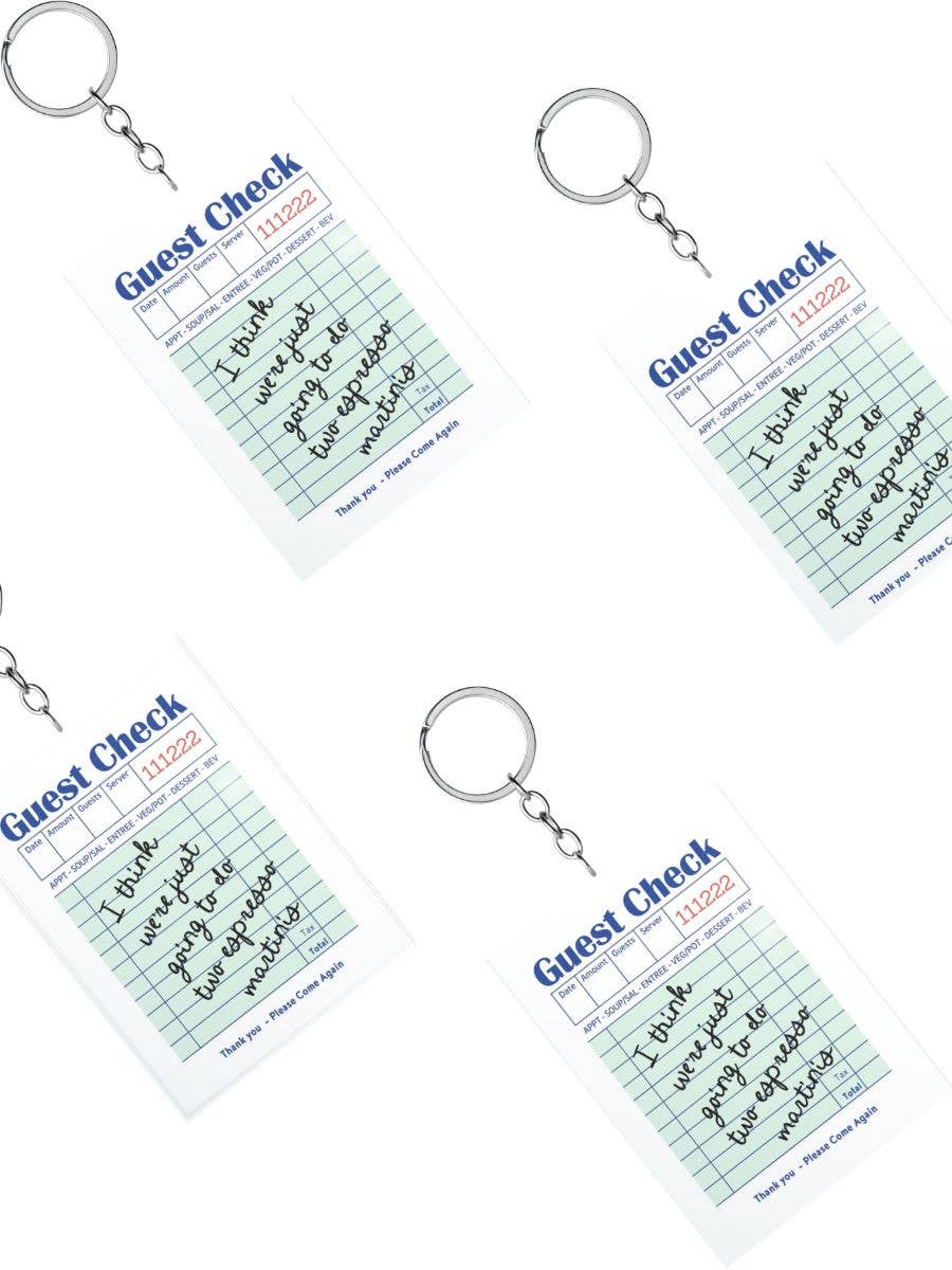 1st Allie - Vente Porte-clés – femme - Porte-clés tendance Espresso Martini « Guest Check »5