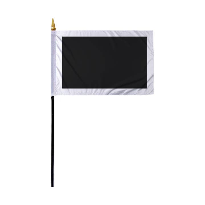 AGAS Black Leave Track Racing Stick Flag 4x6 inch - 11" Pole for wholesale by AGAS MFG INC