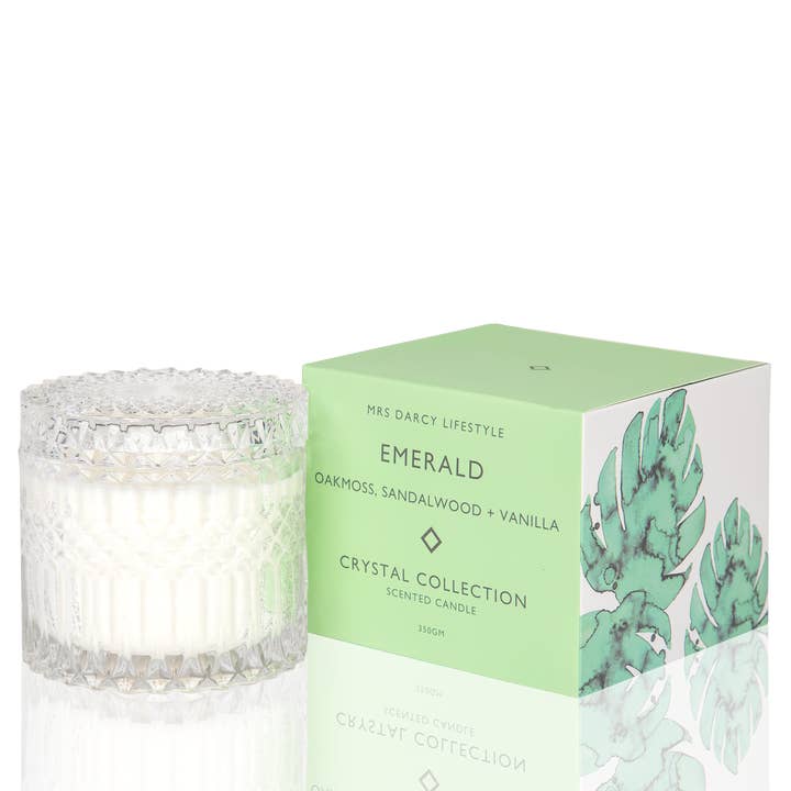 Candle Emerald - Oakmoss, Sandalwood + Vanilla for wholesale by Mrs Darcy