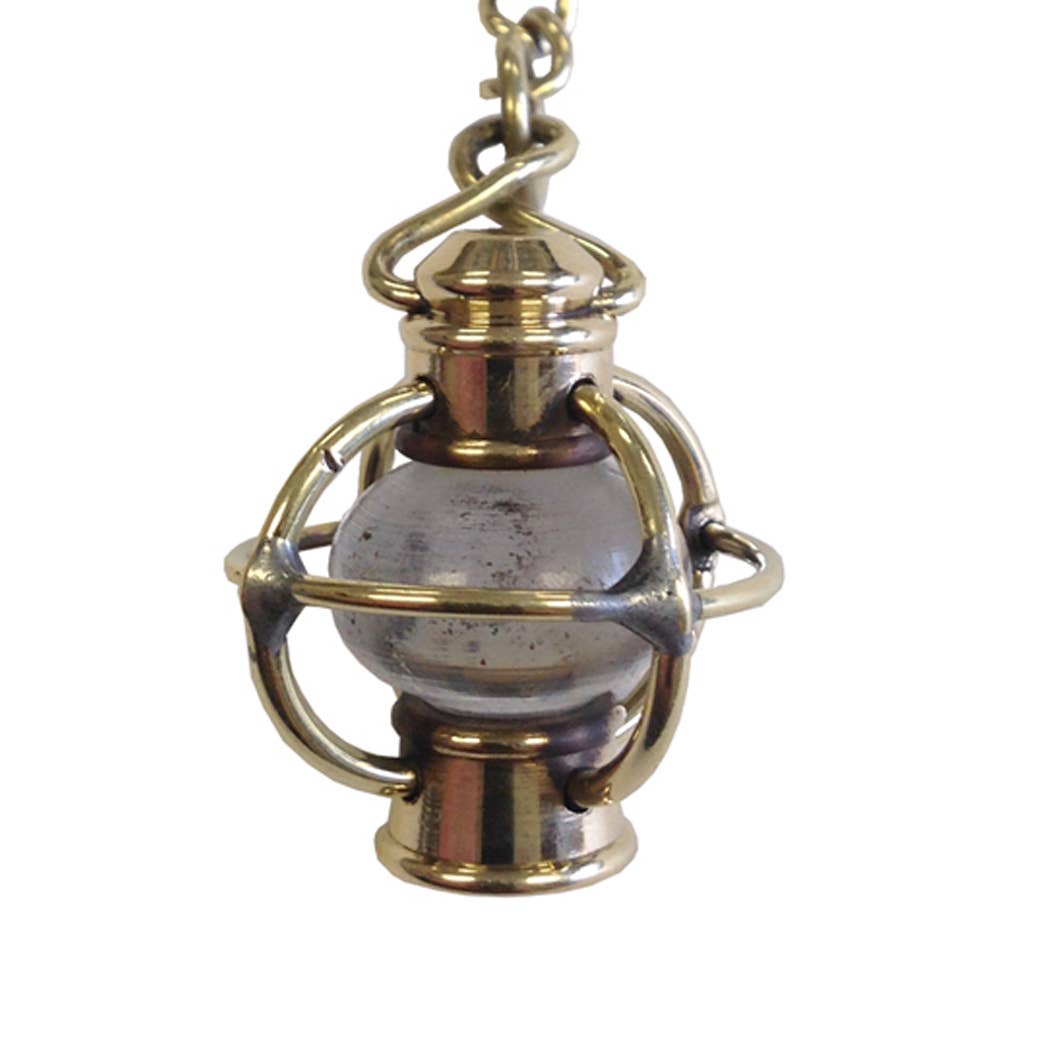 Madison Bay Co. - Historical Home Decor Reproductions - Wholesale Keychain - Unisex - Brass Lantern Keychain with Clear Globe, 1-1/4"1