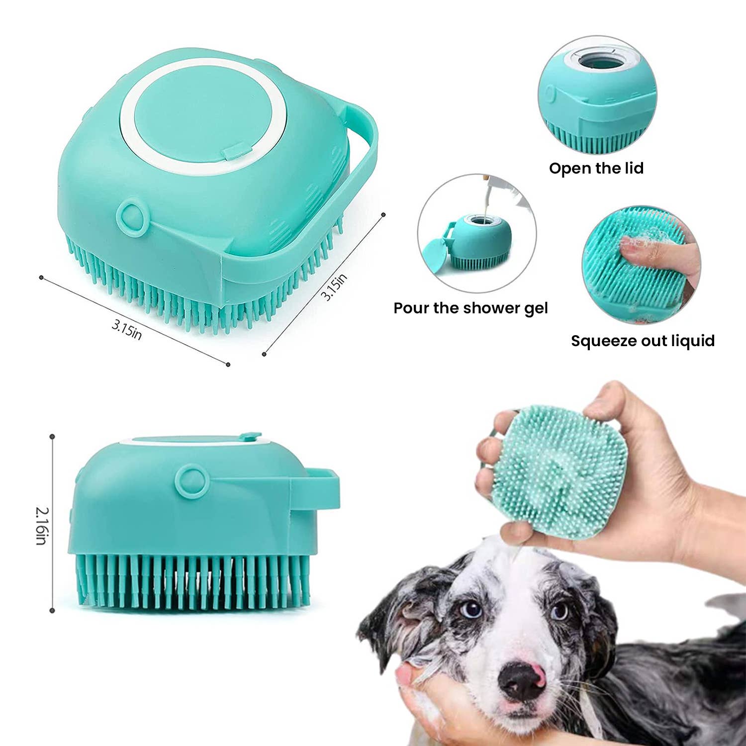 The American Gift Company (TAGCO) - Wholesale Pet Brush - Cat/Dog - Soft Dog Cat Pet Bath Scrubber Massager Brush2