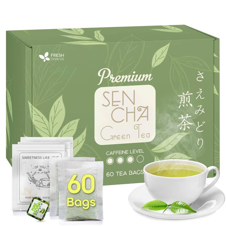 Premium Sencha Groene Theezakjes, 100% Natuurlijk & Puur van Sencha Groene Theebladeren voor wholesale door Breathe Easy Infusion LLC