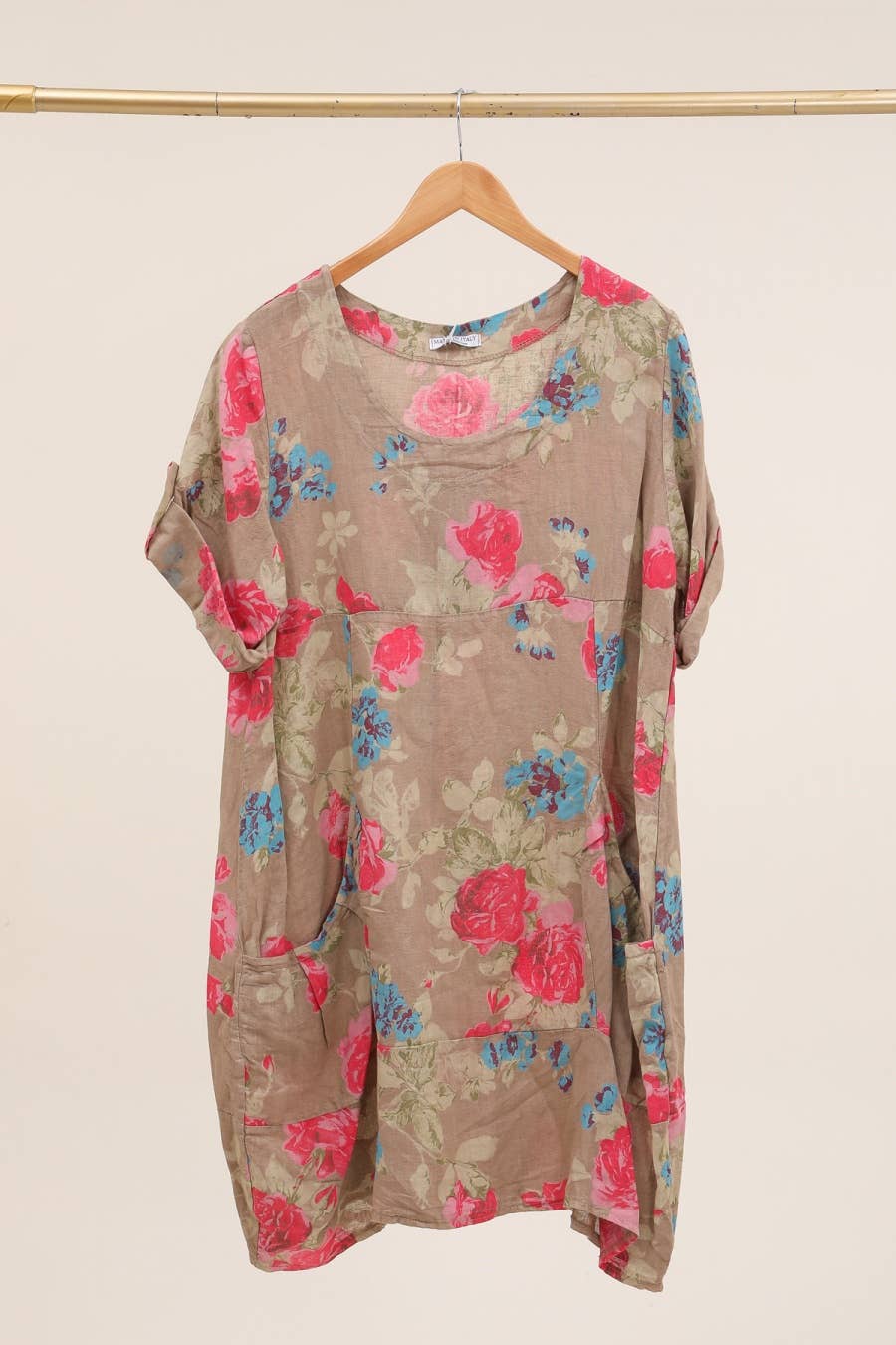 la maison des fibres naturelles – wholesale Klänning - Dam – Klänning i 100 % linne med blommönster 324014