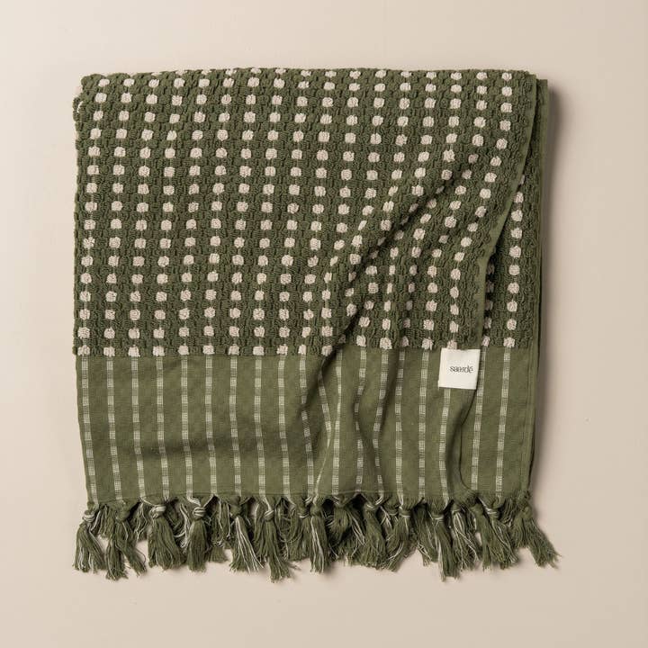 Saardé - Wholesale Bath Towel - Chickpea Towel Collection | Olive/Stone0