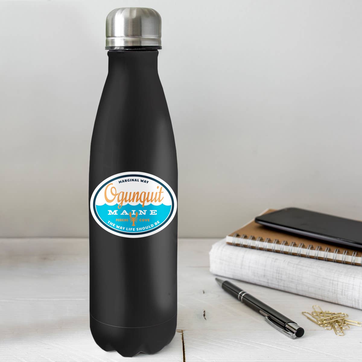 RetroPlanet - Vendita all'ingrosso Adesivi per telefoni e laptop - Mini adesivo, motivo: onde dell'oceano del Maine, 20 ct4