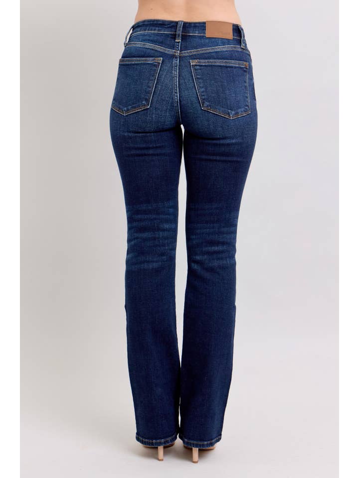Watermelon Apparel - Wholesale Jeans - Women's - Judy Blue Mid Rise Dark Wash Classic Bootcut, Inseam 32"4
