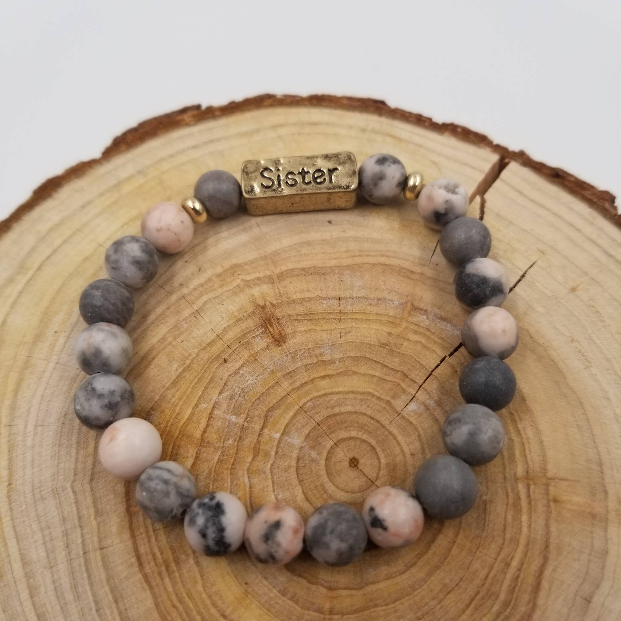 CHAKRA JEWELRY - Wholesale Beaded Bracelet - Print SISTER Handmade Natural Stone Beaded Bracelet1