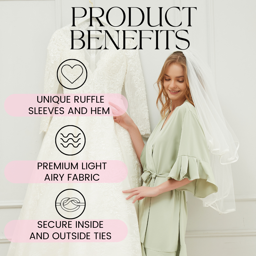 Mackleys - Wholesale Robe - Women's - PREORDER Solid Matte Satin Ruffle Robe17