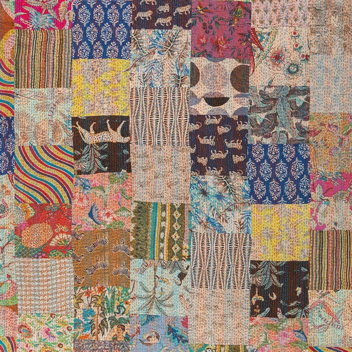 Ian Snow Ltd - Wholesale Throw blanket - Lola Patchwork Kantha Bed Throw8