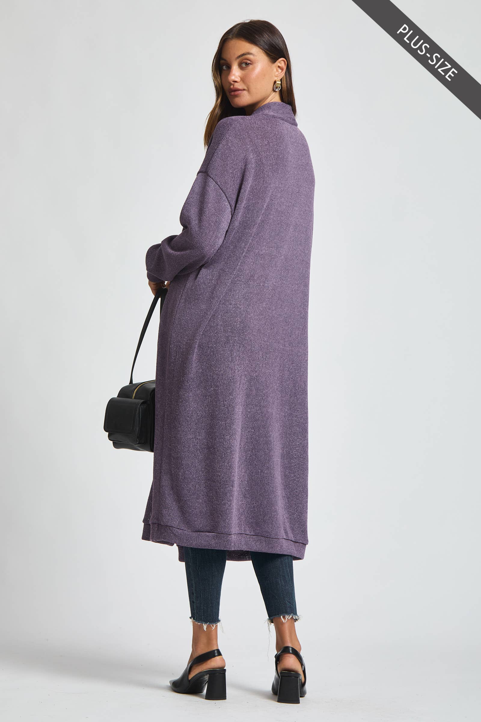 Dear Scarlett - Venta al por mayor Cárdigan - Mujer - Cárdigan Largo Relajado Talla Grande9