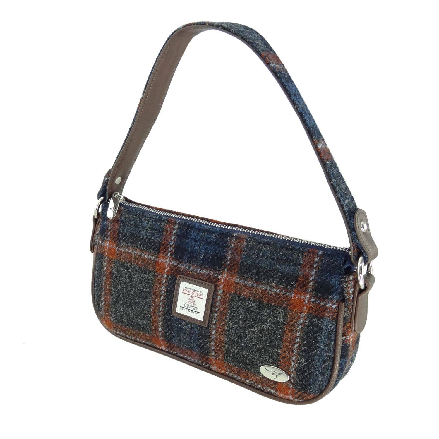 Glen Appin Of Scotland - Vente Sac porté épaule – femme - LB1217 Sac à baguette Harris en tweed « Duchray » à carreaux chinés4
