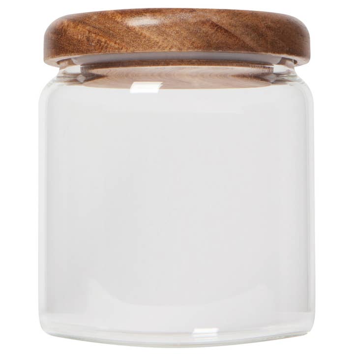 Glass Jar with Acacia wood lid - 20 oz for wholesale by Danica Heirloom