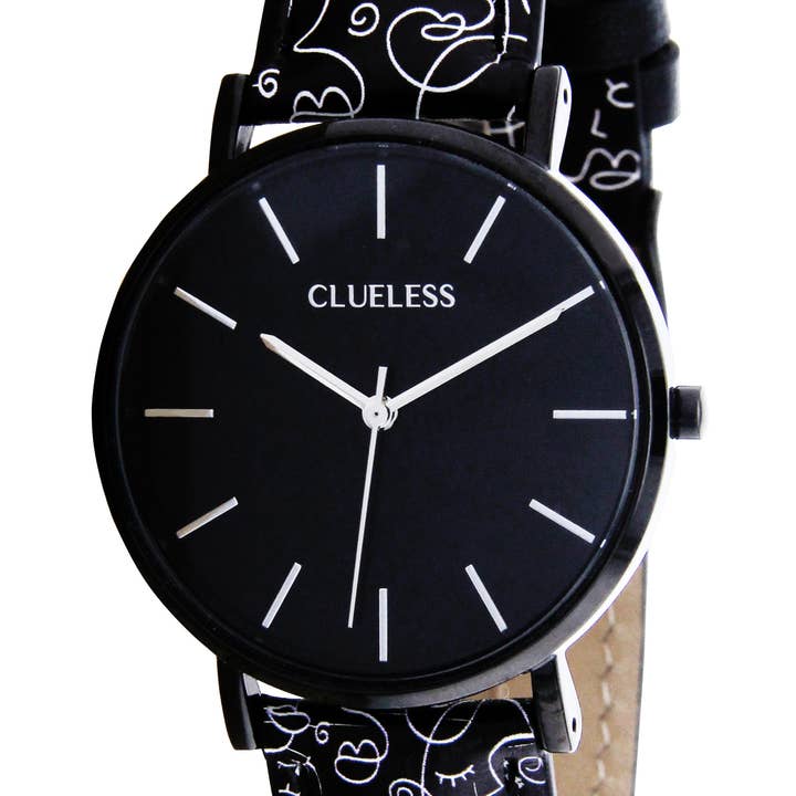 Clueless - Wholesale Wrist Watch - Women's - CLUELESS WOMEN'S WATCH - BLACK/BLACK LEATHER | BCL10722-007