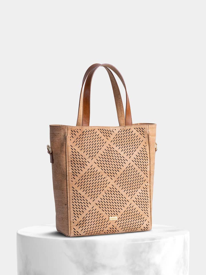 Natürliche hohe Kork-Tragetasche Texturdetail für den Großhandel von StudioCork