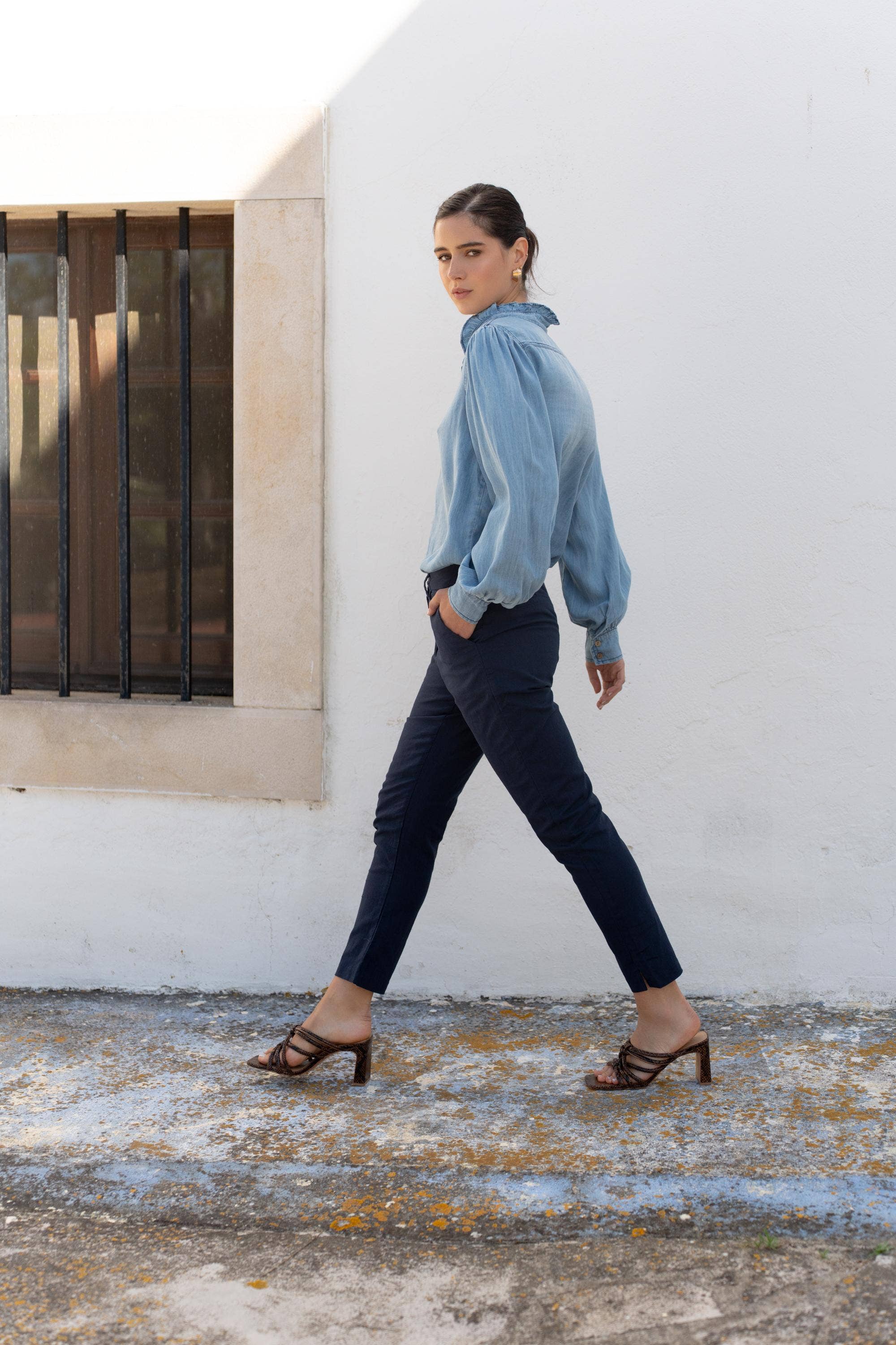 ONADO - Wholesale Pants - Women's - Luisianne pants - Navy blue3