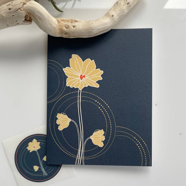 Cartes de notes blanches Daisy pour la vente par The Lone Goat Paper Co.