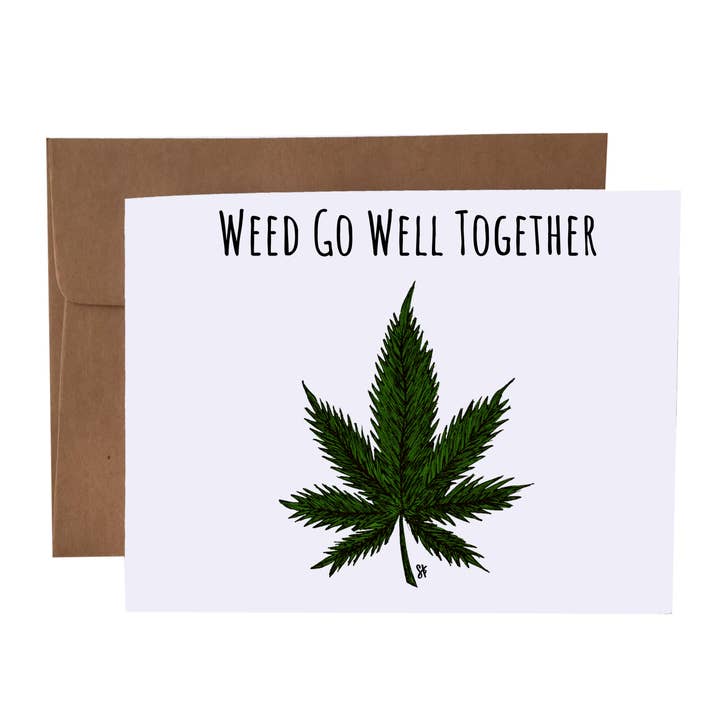 Weed Go Well Together Weed Pun Wenskaart voor wholesale door SKP ink